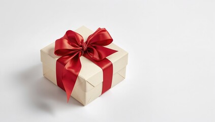 Paper gift box isolated on a white surface