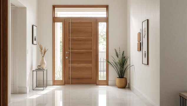 A home's main entrance area near the front door