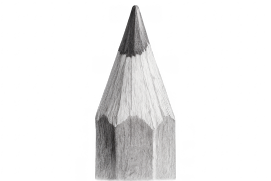 Sharpened pencil showing graphite tip for drawing
