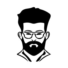 man in glasses silhouette illustration 