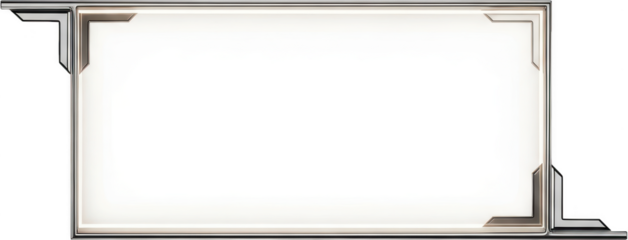 Modern white picture frame isolated on transparent background