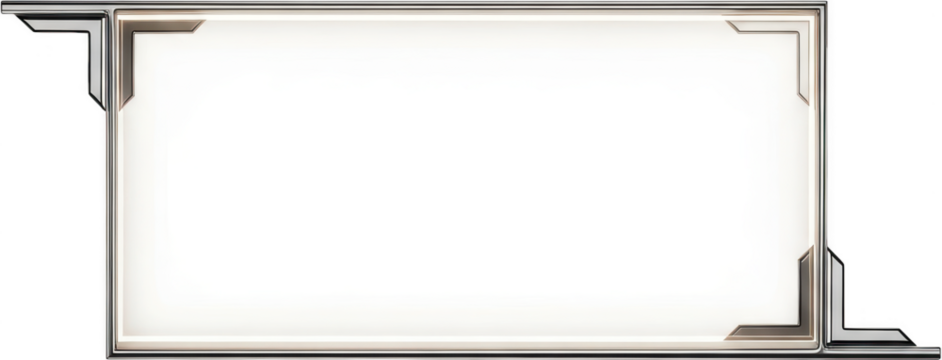 Modern white picture frame isolated on transparent background
