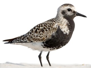 Black-bellied Plover Perched Head Turned Isolated on White