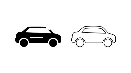 Fototapeta premium Damaged car outline with transparent background