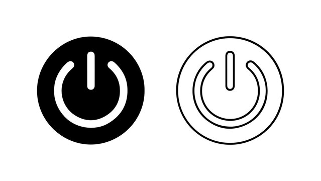 Power button icon with transparent background