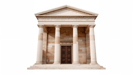Naklejka premium Ancient structure featuring Doric columns and white marble arches in vector art style