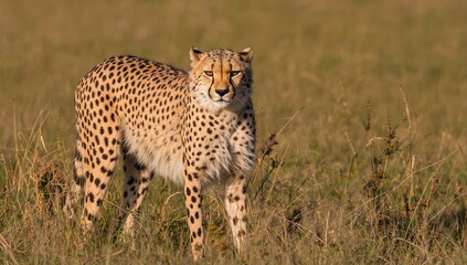Naklejka premium A Fast Cheetah Roaming the Savannah
