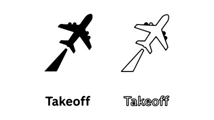 Airplane takeoff icon with transparent background