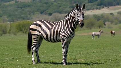 Naklejka premium A hybrid animal combining a zebra and a horse called a Zorse