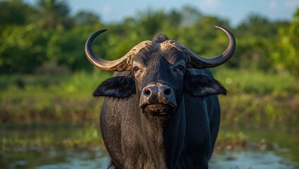 Buffaloes roaming in Southeast Asia