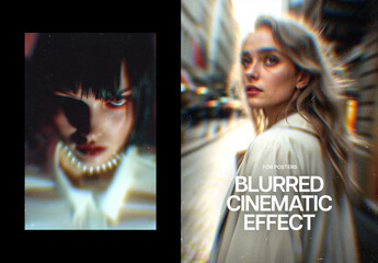 Blurred Cinematic Poster Photo Effect Mockup