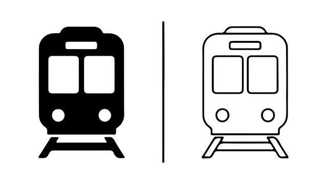 Train front view outline with transparent background