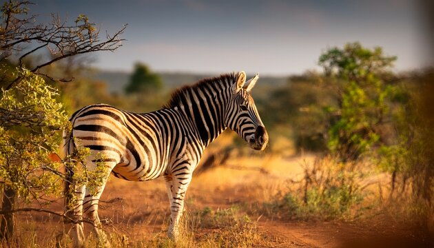 a zebra spotted during a south african safari - Powered by Adobe