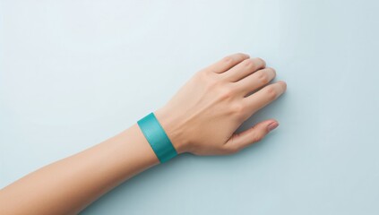 Woman's hand holding a Parkinson's disease awareness ribbon against a colorful backdrop