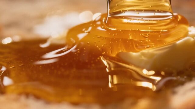 Verter miel sobre una tostada
