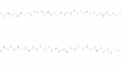 Colorful string lights illustration with soft pastel hues, creating a whimsical atmosphere, perfect for festive occasions and decorative purposes with ample copy space