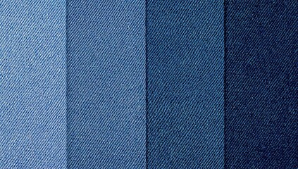 Close-up of denim material displaying gentle blue shade differences illuminated by strong lighting in a controlled environment