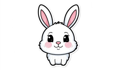 Obraz premium cute animated bunny emblem