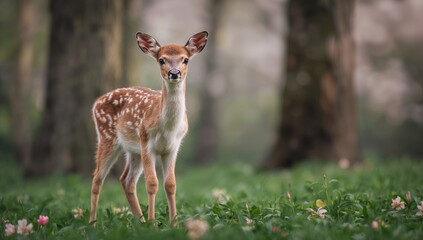 Wild deer seen roaming in a famous public park