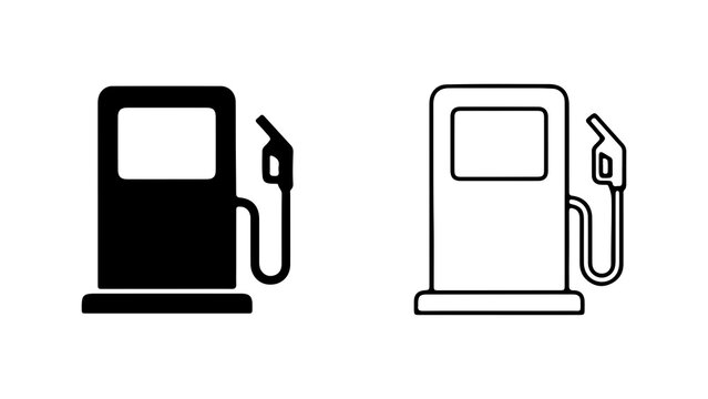 Gas pump icon with transparent background
