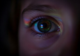 Eye Reflecting Screen - A Glimpse into Digital Focus.