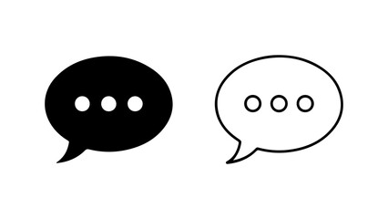 Chat bubbles with dots with transparent background