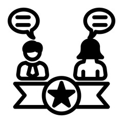 Client Testimonial Review Assessment icon from the Customer Development icon collection (Mixed Style)