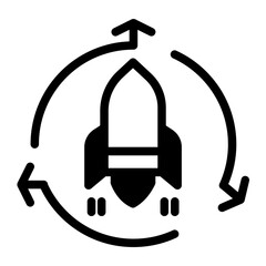 Startup Launch Growth Rocket icon from the Customer Development icon collection (Mixed Style)