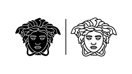 Medusa head outline with transparent background