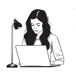 business woman working on laptop