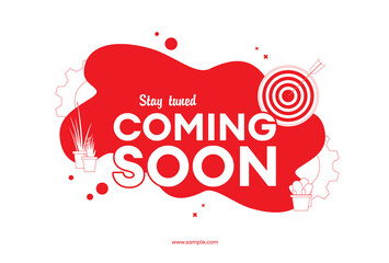 modern coming soon poster with stay tuned message