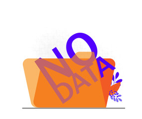 No data concept illustration with girl,flat design