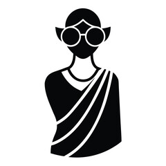 saree styled with sunglasses vector icon