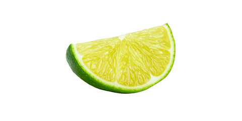  Fresh Lime Slice  on White Background
