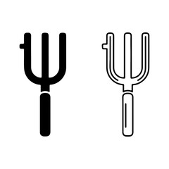 Garden pitchfork icons with transparent background