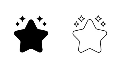Sparkling star icon with transparent background