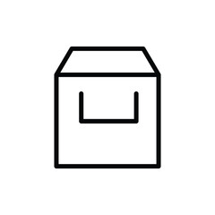 Box line icon design black color