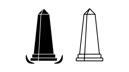 Ancient obelisks with transparent background