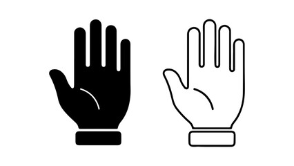 Obraz premium Hand icons with outline and solid fill with transparent background