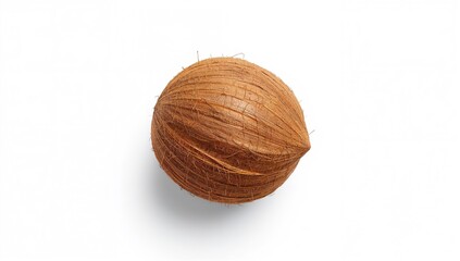 Shell of a Coconut Against a White Backdrop