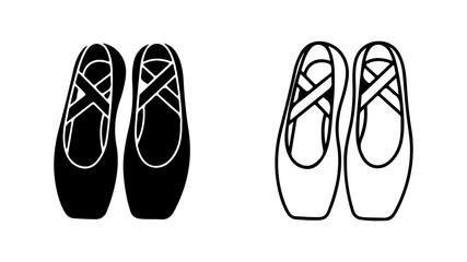 Ballet shoes outline with transparent background