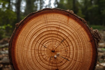 Cross-section of a chopped log