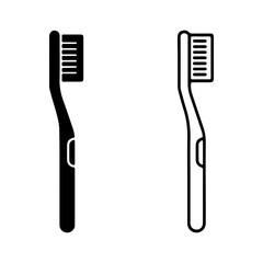 Toothbrushes outline and solid with transparent background