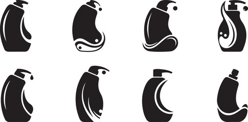 set of shampoo vector art