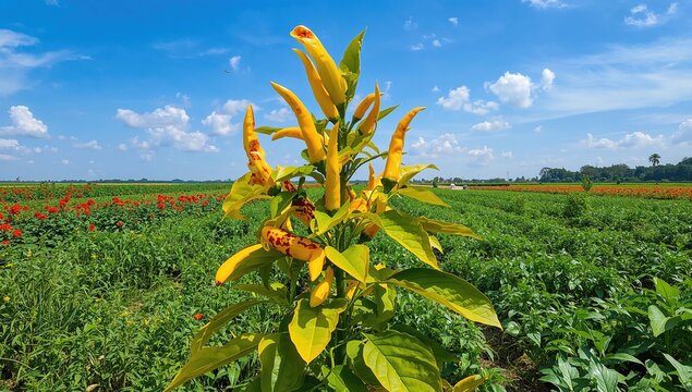 Gemini virus detected on Chili plant