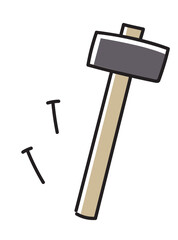 トンカチと釘_カラー