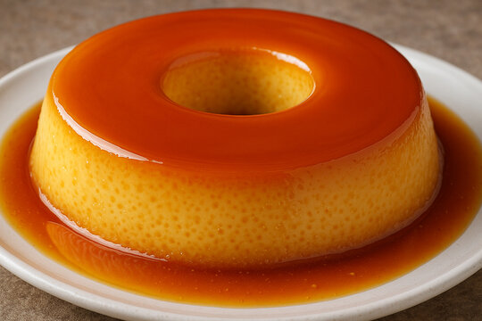 Venezuelan quesillo, smooth caramel flan with glossy golden surface