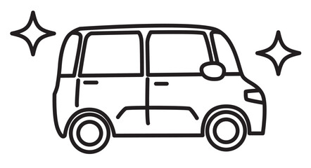 ピカピカの新車_線画