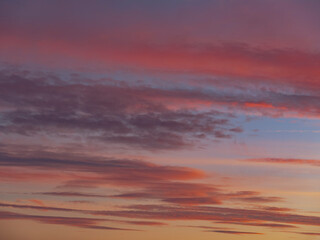 colorful sunset clouds, summer time