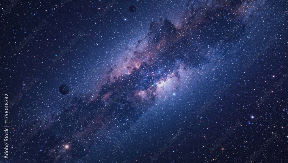 Wall mural cgi visualization of an endless universe teeming with stars and galaxies, created with generative ai